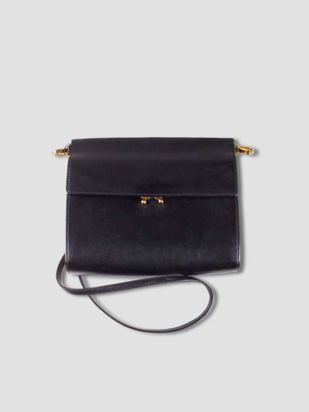 MARNI TRUNK BAG BLACK LEATHER CROSSBODY BAG MEDIUM